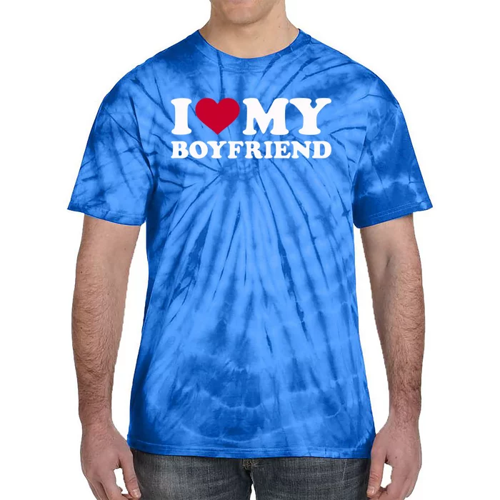 I Love My Boyfriend Great Gift Tie-Dye T-Shirt