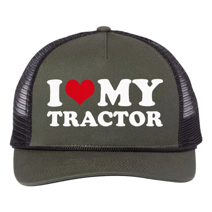 I Love My Tractor Retro Rope Trucker Hat Cap