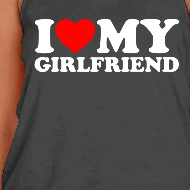 I Love My Girlfriend Shirt I Heart My Girlfriend Shirt GF Women's Knotted Racerback Tank