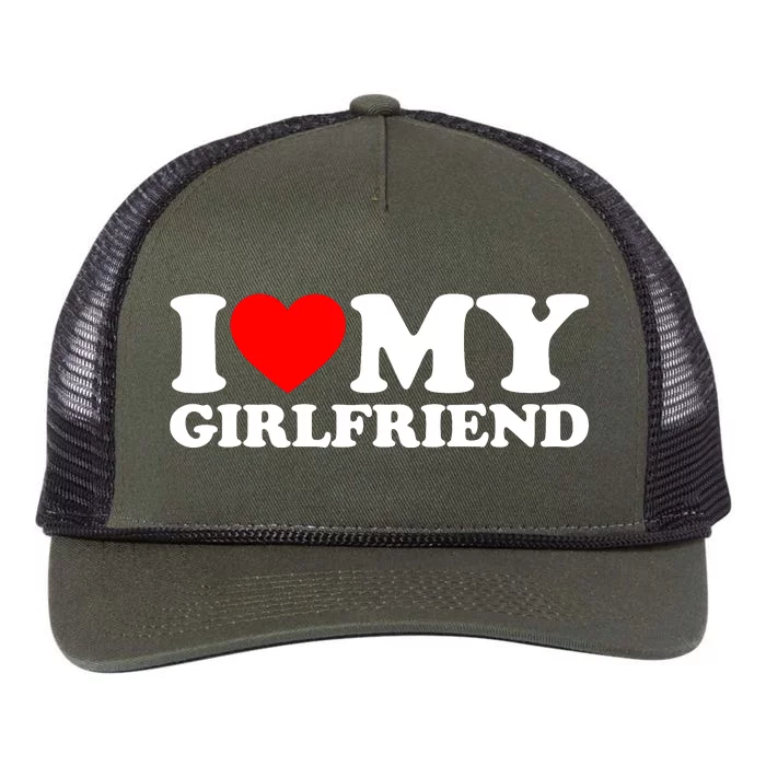 I Love My Girlfriend Shirt I Heart My Girlfriend Shirt GF Retro Rope Trucker Hat Cap