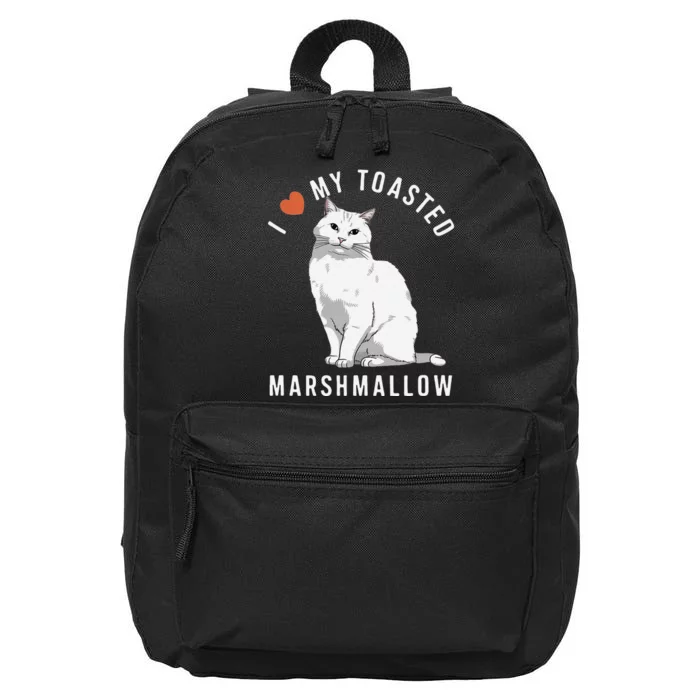 I Love My Toasted Marshmallow Flame Point Siamese Cat 16 in Basic Backpack