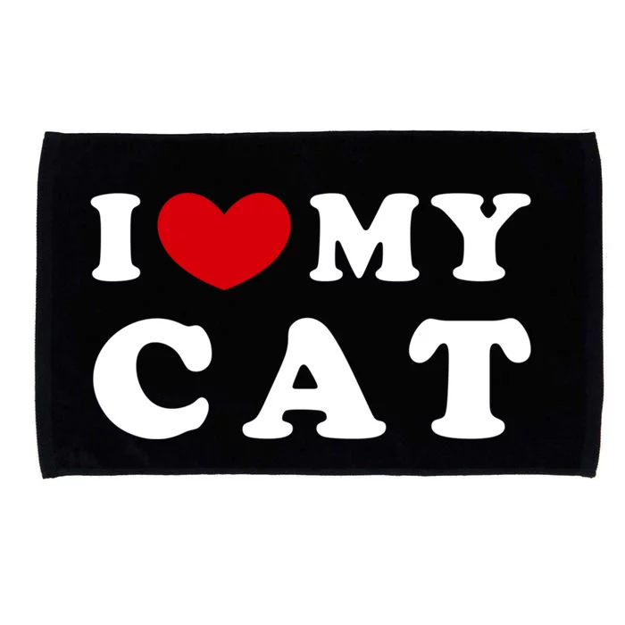 I Love My Cat I Heart My Cat Gift Microfiber Hand Towel