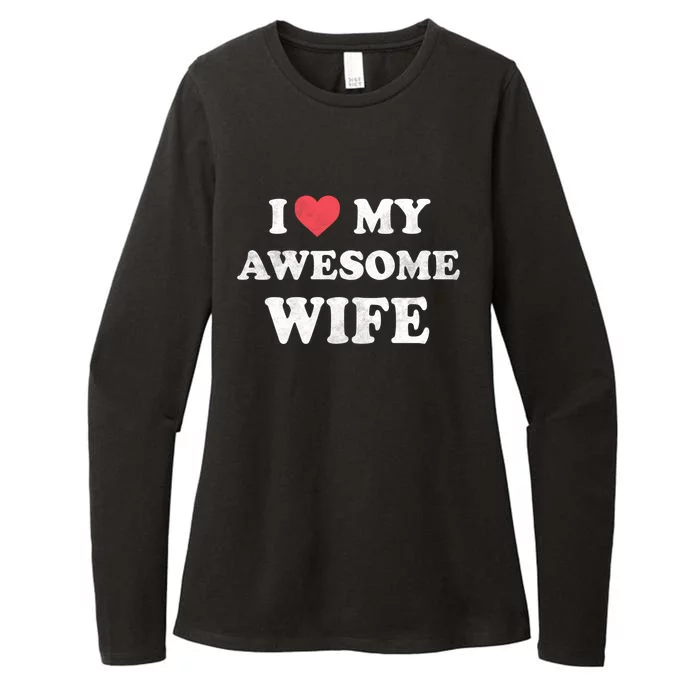 I Love My Awesome Wife Retro Happy Valentines Day Gift Womens CVC Long Sleeve Shirt