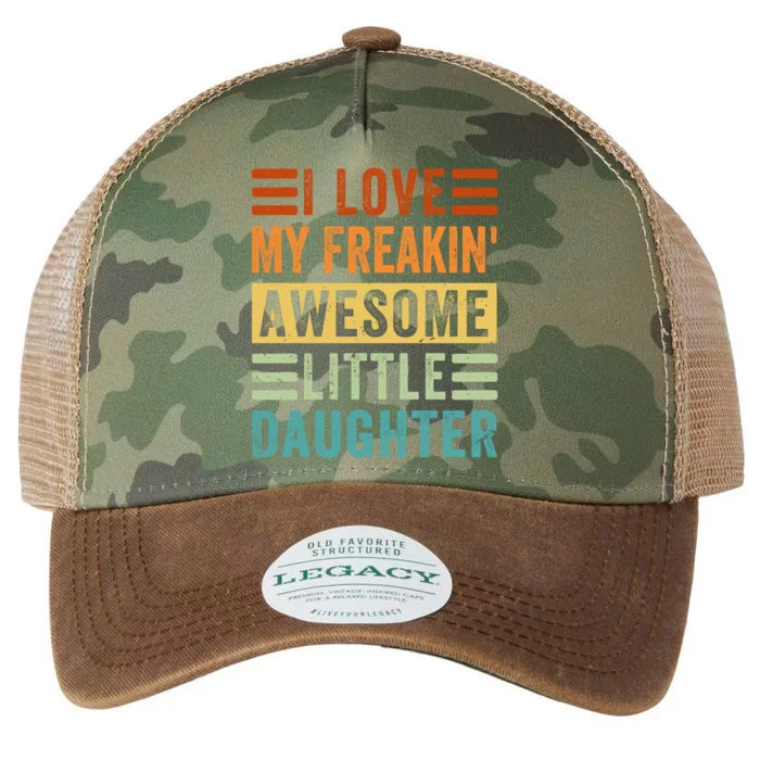 I Love My Freakin' Awesome Little Daughter Gift Family Gift Legacy Tie Dye Trucker Hat