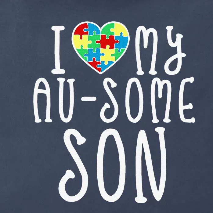 I LOVE MY AUSOME SON Autism Awareness Walk Meme Zip Tote Bag