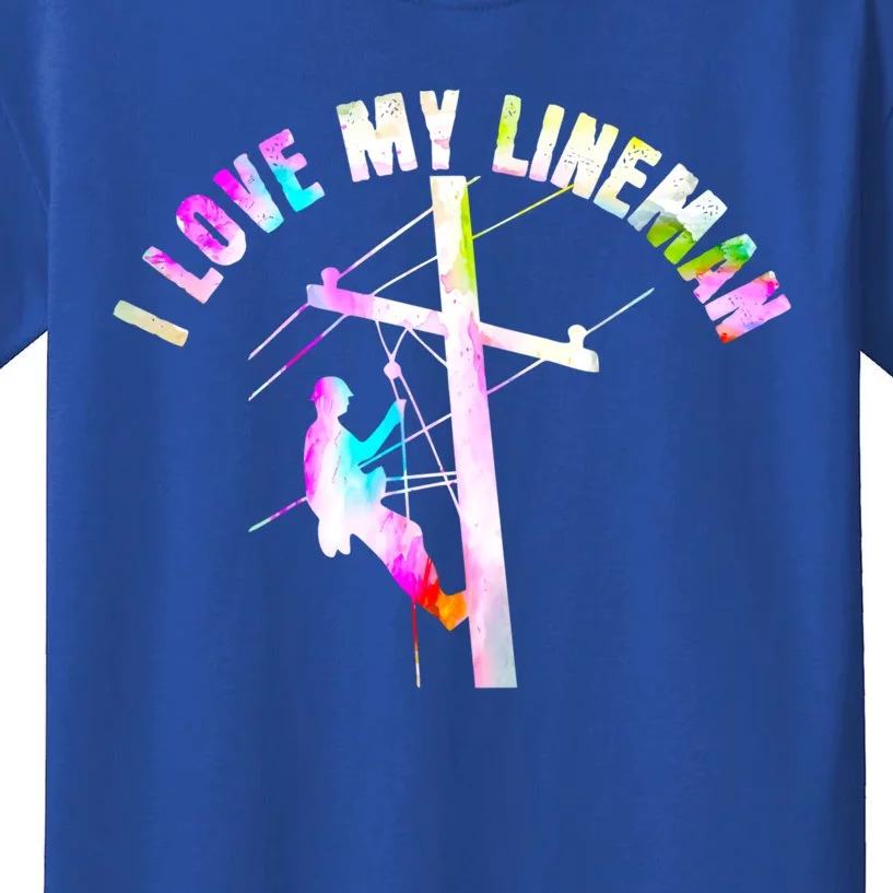 I Love My Line Electric Cable Line Wife Mom Gift Kids T-Shirt