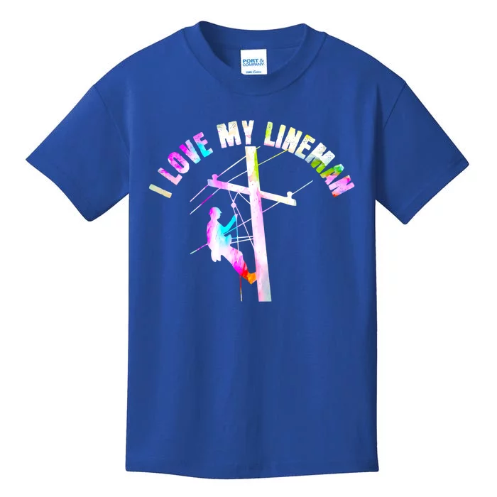 I Love My Line Electric Cable Line Wife Mom Gift Kids T-Shirt