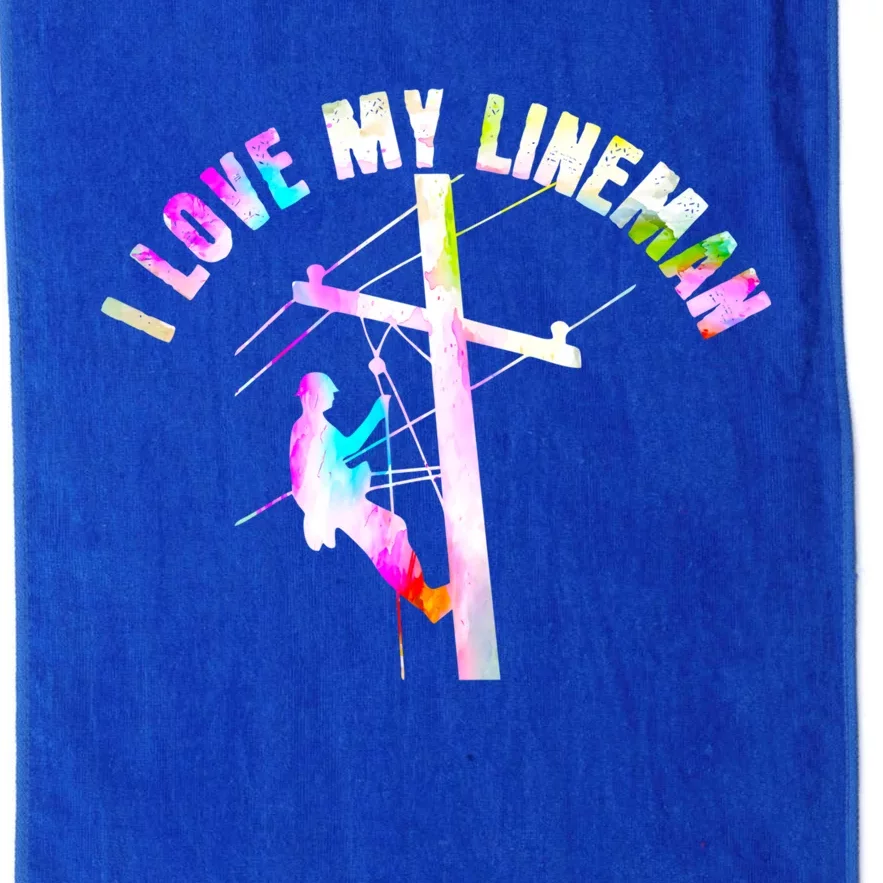 I Love My Line Electric Cable Line Wife Mom Gift Platinum Collection Golf Towel