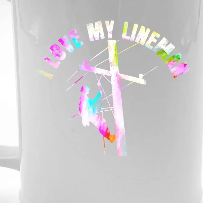 I Love My Line Electric Cable Line Wife Mom Gift Front & Back Beer Stein