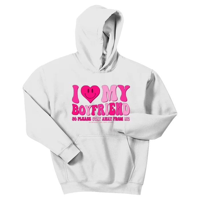 I Love My Boyfriend Valentines Day I Heart My Boyfriend BF Kids Hoodie