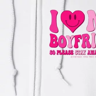 I Love My Boyfriend Valentines Day I Heart My Boyfriend BF Full Zip Hoodie