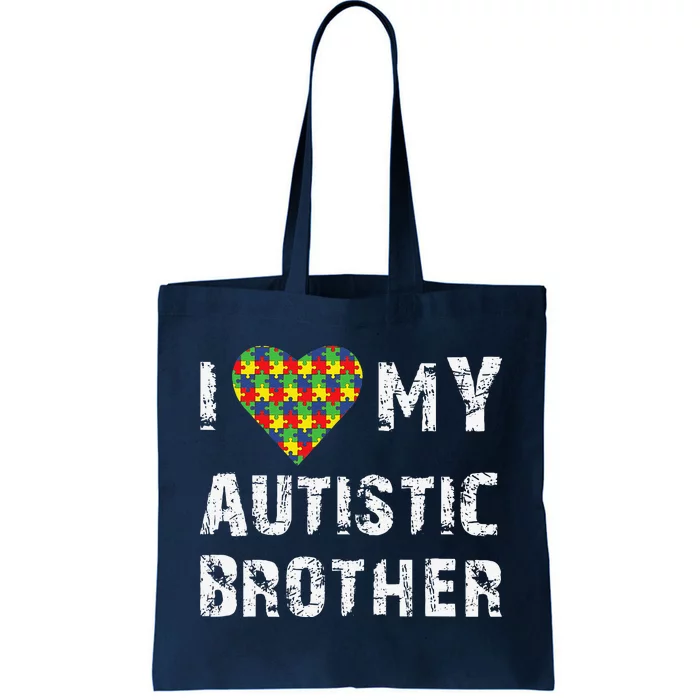 I Love My Autistic Brother Autism Awareness Day Tote Bag