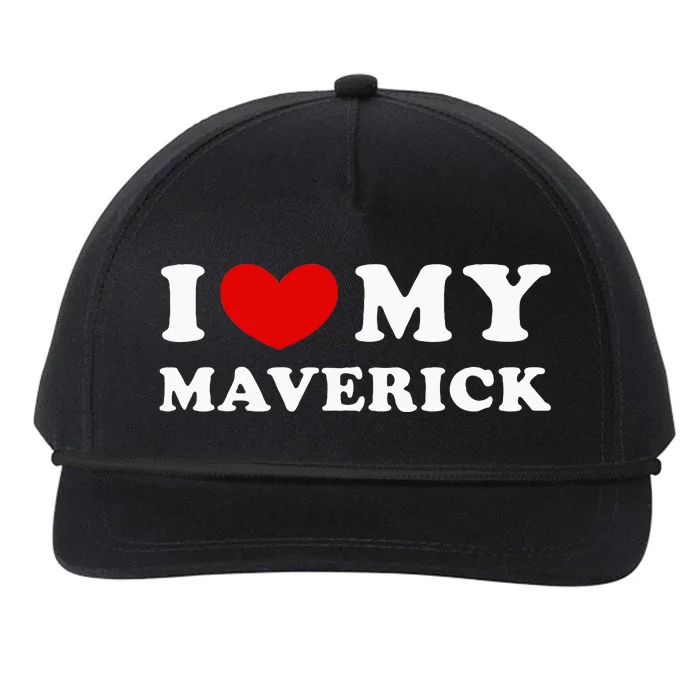 I Love My Maverick Snapback Five-Panel Rope Hat