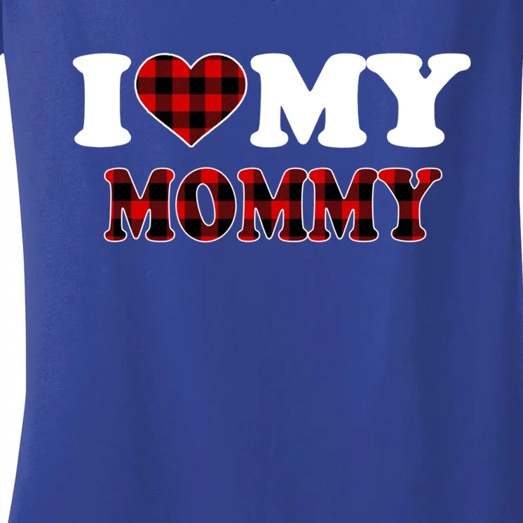 I Love My Mommy Happy Valentines Day Cool Gift Women's V-Neck T-Shirt