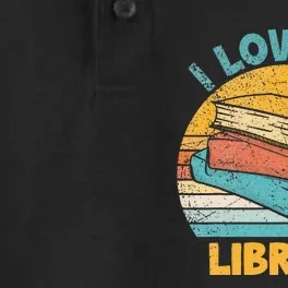 I Love My Library Sunset For Book Lovers Readers Librarian Dry Zone Grid Performance Polo