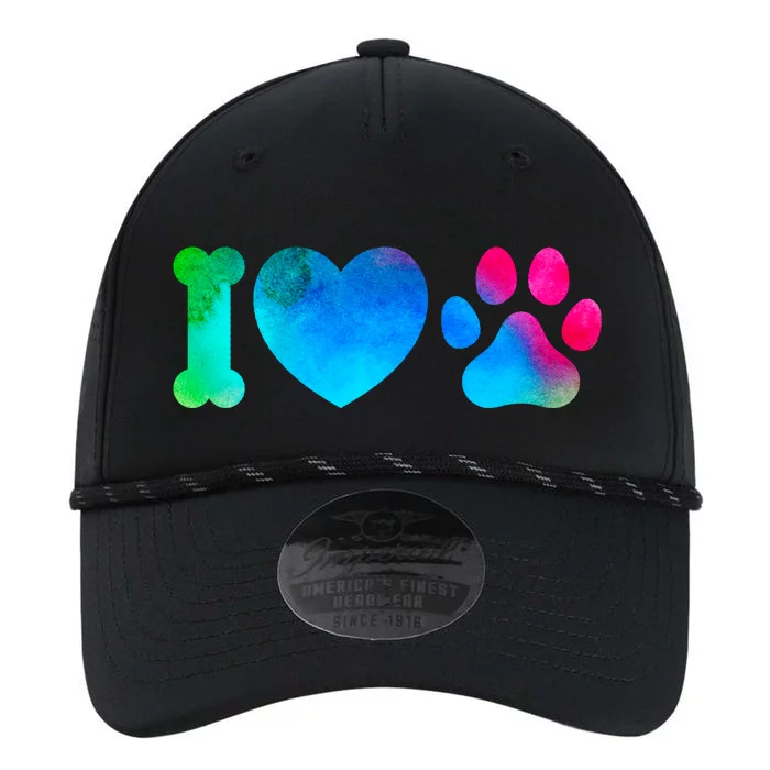 I Love My Dog Paw Print Colorful Performance The Dyno Cap