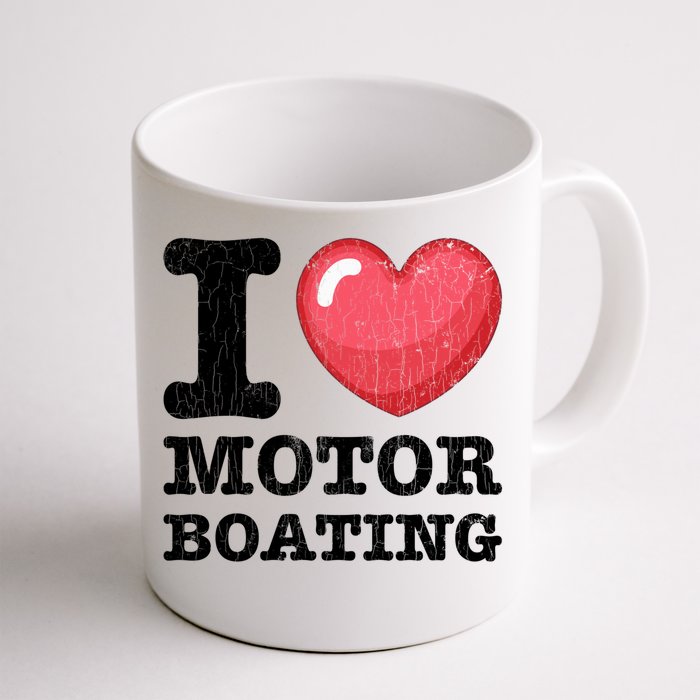 I Love Motor Boating Funny Sailor Sailing Sailboat Graphic Funny Gift Front & Back Coffee Mug