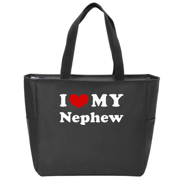 I Love My Nephew Zip Tote Bag