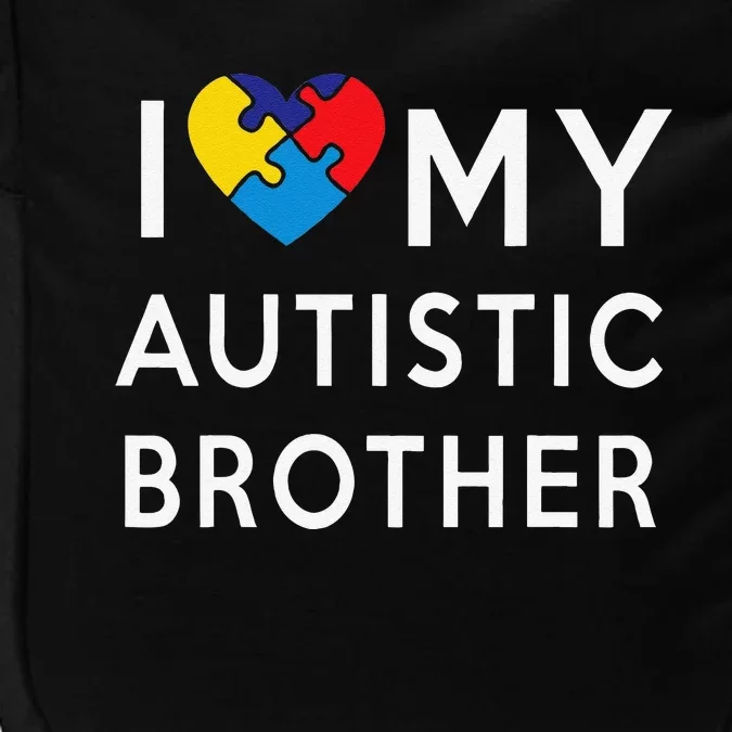 I Love My Autistic Brother Autism Awareness Heart Impact Tech Backpack