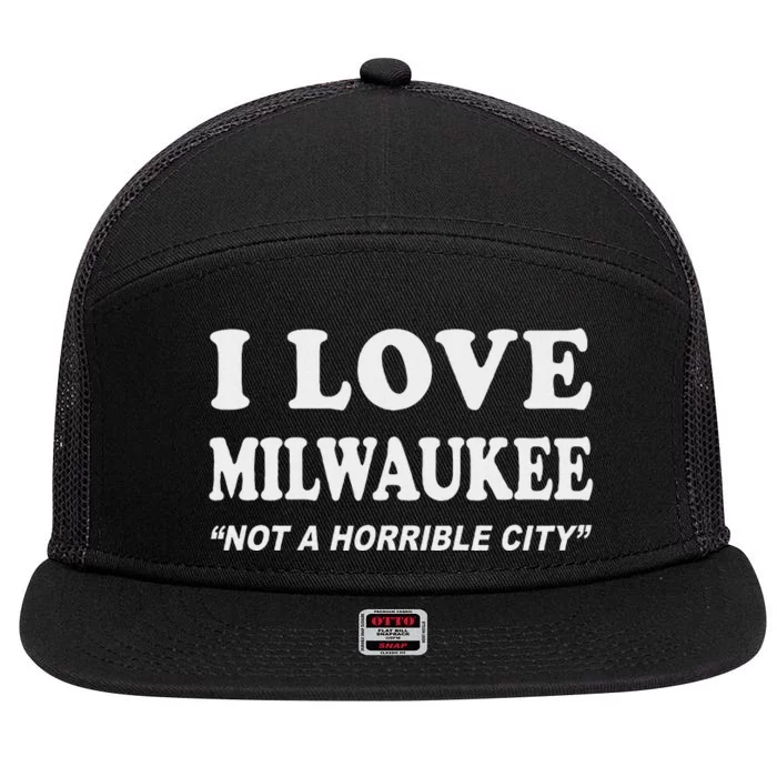 I Love Milwaukee Wisconsin Pride Design 7 Panel Mesh Trucker Snapback Hat