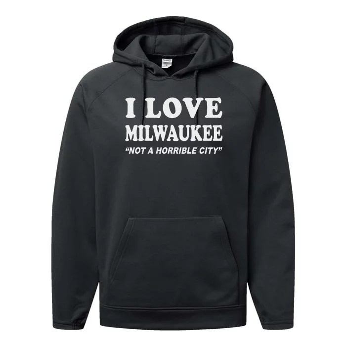 I Love Milwaukee Wisconsin Pride Design Performance Fleece Hoodie