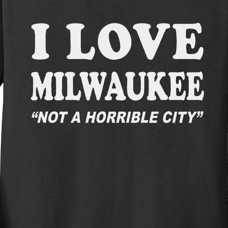 I Love Milwaukee Wisconsin Pride Design Kids Long Sleeve Shirt