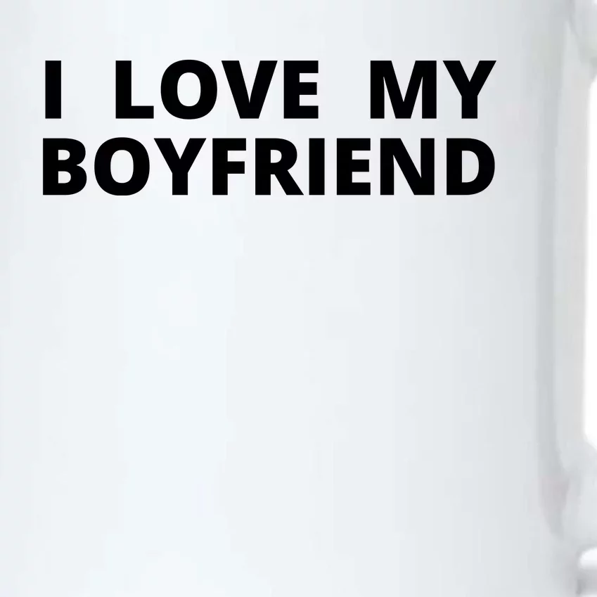 I Love My Boyfriend Funny Valentines Day Black Color Changing Mug