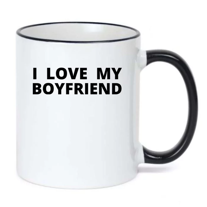 I Love My Boyfriend Funny Valentines Day Black Color Changing Mug