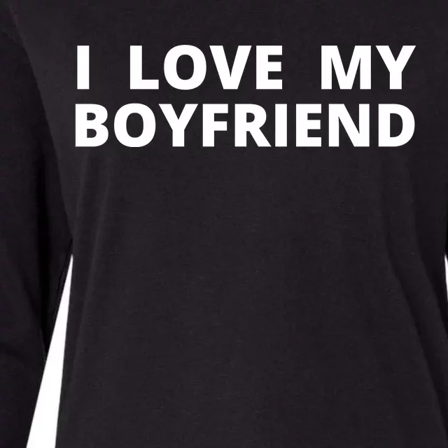 I Love My Boyfriend Funny Valentines Day Womens Cotton Relaxed Long Sleeve T-Shirt