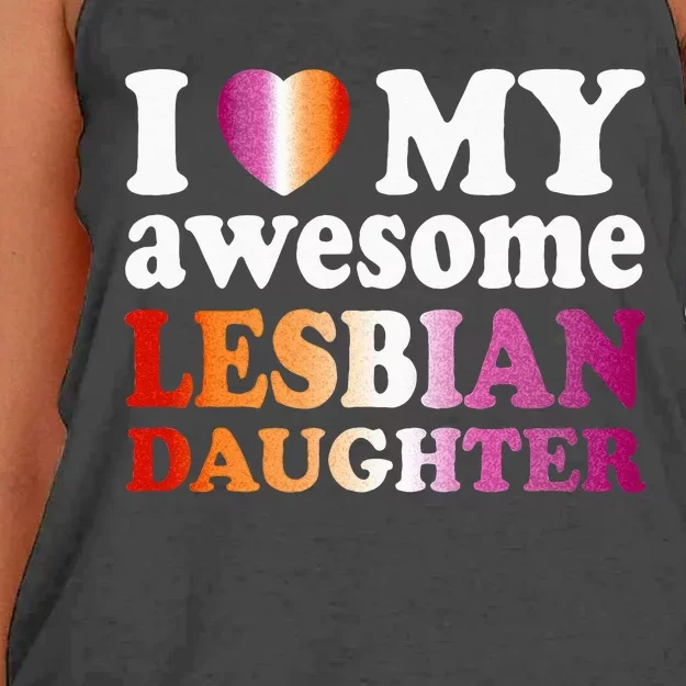 I Love My Awesome Lesbian Daughter Women's Knotted Racerback Tank