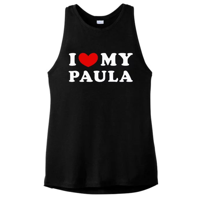 I Love My Paula Ladies Tri-Blend Wicking Tank