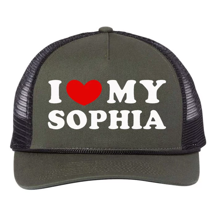 I Love My Sophia Retro Rope Trucker Hat Cap