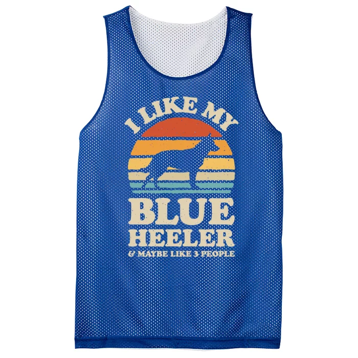 I Like My Blue Heeler Australian Cattle Dog Retro Vintage Cool Gift Mesh Reversible Basketball Jersey Tank