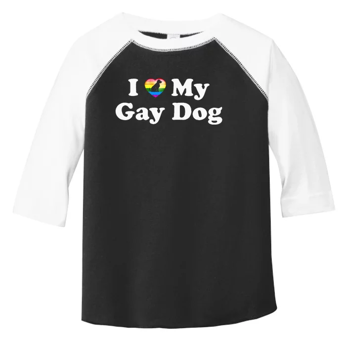 I Love My Gay Dog Heart Funny LGBT Pet Pride Proud Parent Toddler Fine Jersey T-Shirt