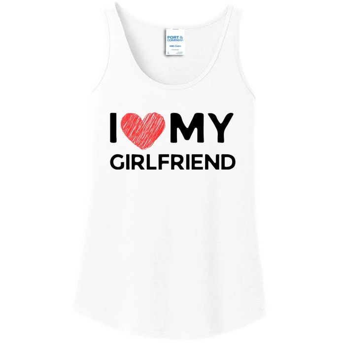 I Love My Girlfriend Funny I Heart My Girlfriend Ladies Essential Tank