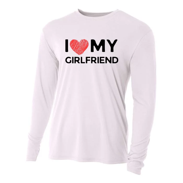 I Love My Girlfriend Funny I Heart My Girlfriend Cooling Performance Long Sleeve Crew