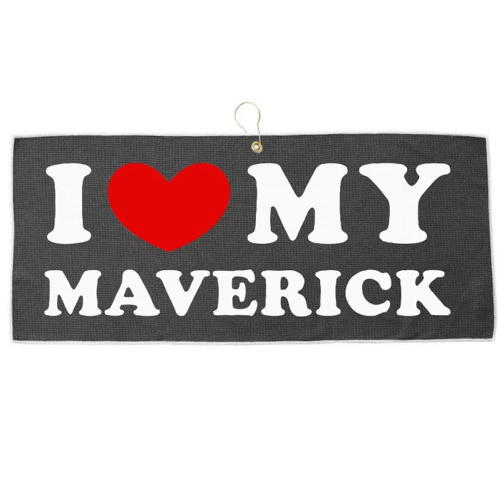 I Love My Maverick Large Microfiber Waffle Golf Towel