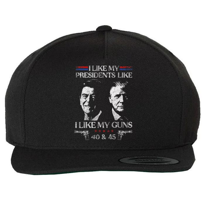 I Like My Presidents Like I Like My Guns 40 45 Wool Snapback Cap