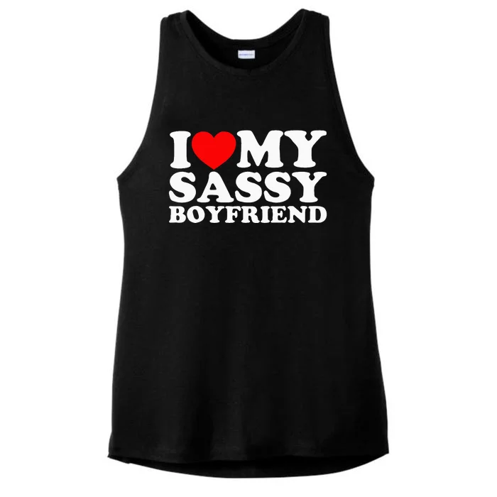 I Love My Sassy Boyfriend Bf Ladies Tri-Blend Wicking Tank