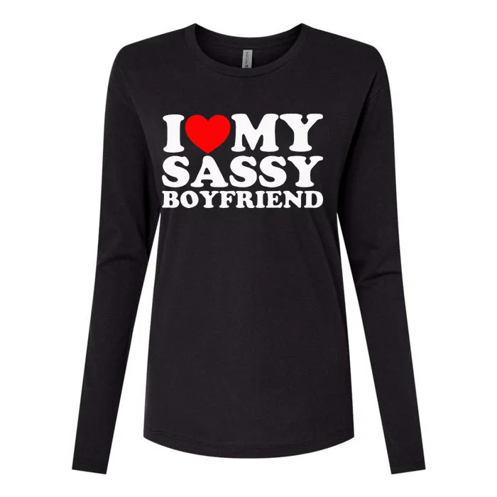 I Love My Sassy Boyfriend Bf Womens Cotton Relaxed Long Sleeve T-Shirt