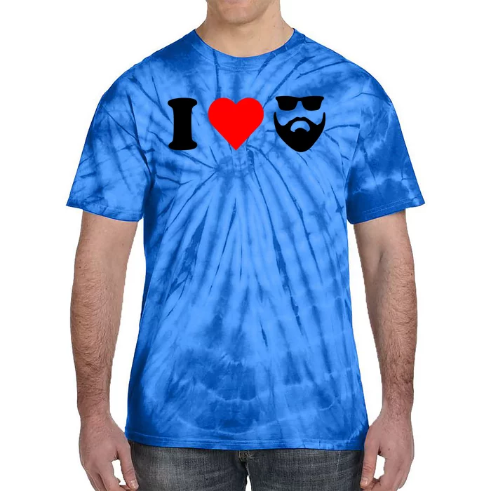 I Love My Bearded Friend Valentines Day Dad Husband Funny Gift Tie-Dye T-Shirt