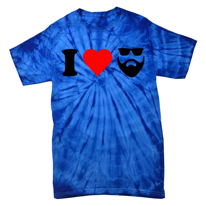 I Love My Bearded Friend Valentines Day Dad Husband Funny Gift Tie-Dye T-Shirt