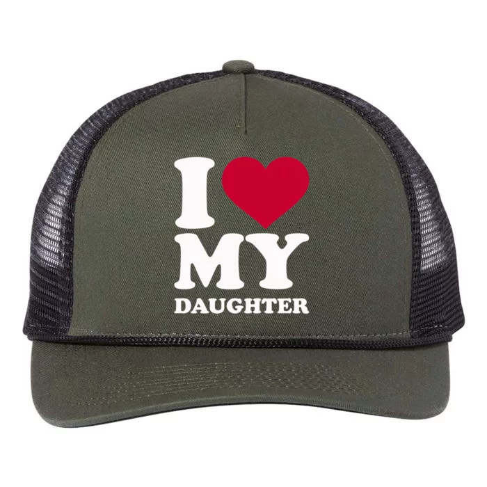 I Love My Daughter Funny Gift Retro Rope Trucker Hat Cap