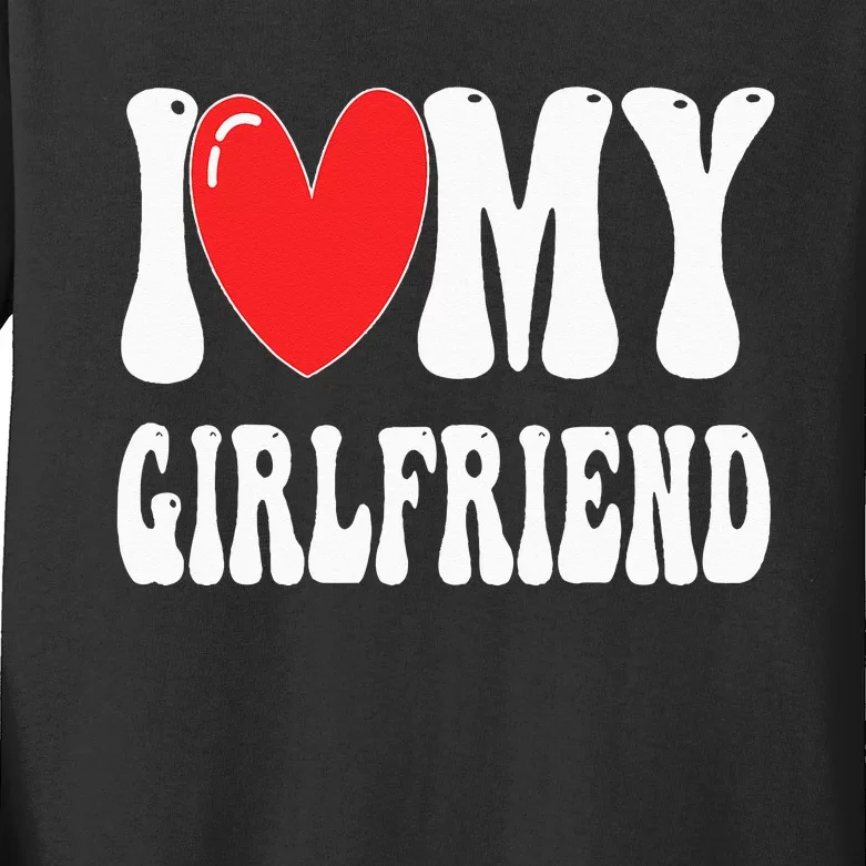 I Love My Girlfriend Kids Long Sleeve Shirt