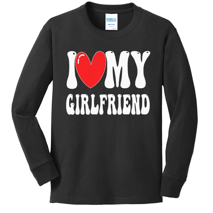 I Love My Girlfriend Kids Long Sleeve Shirt