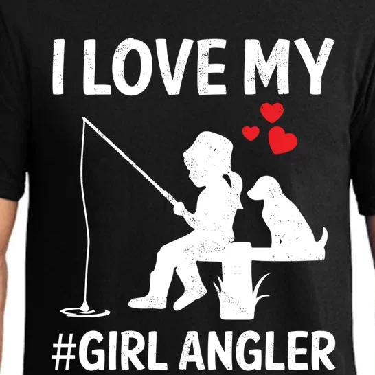 I Love My Angler Valentines Day Fishing Fisher Gift Pajama Set