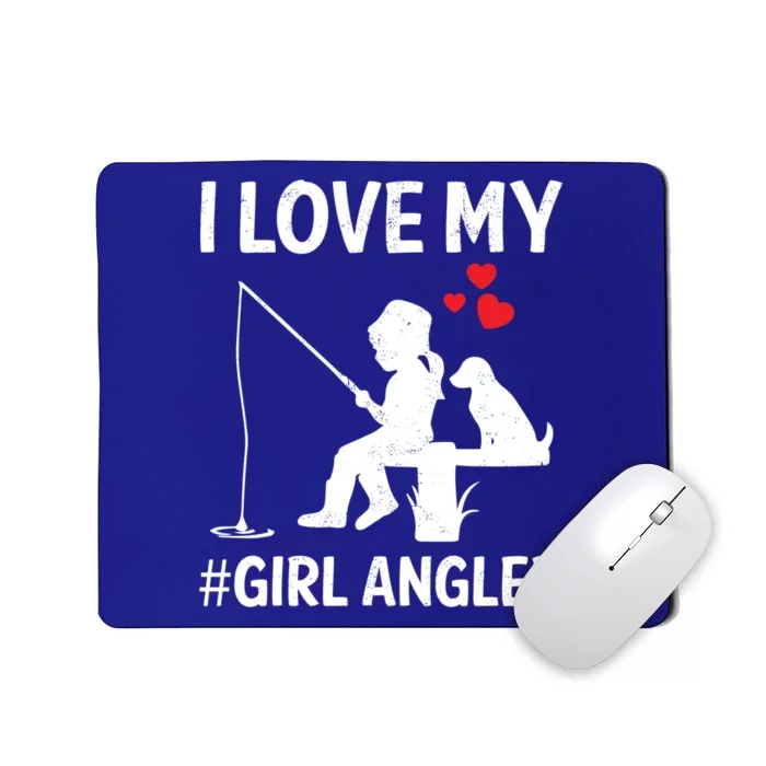 I Love My Angler Valentines Day Fishing Fisher Gift Mousepad