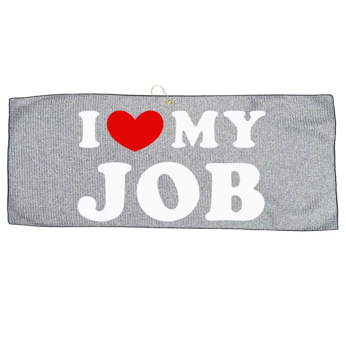 I Love My Job I Heart My Job Large Microfiber Waffle Golf Towel