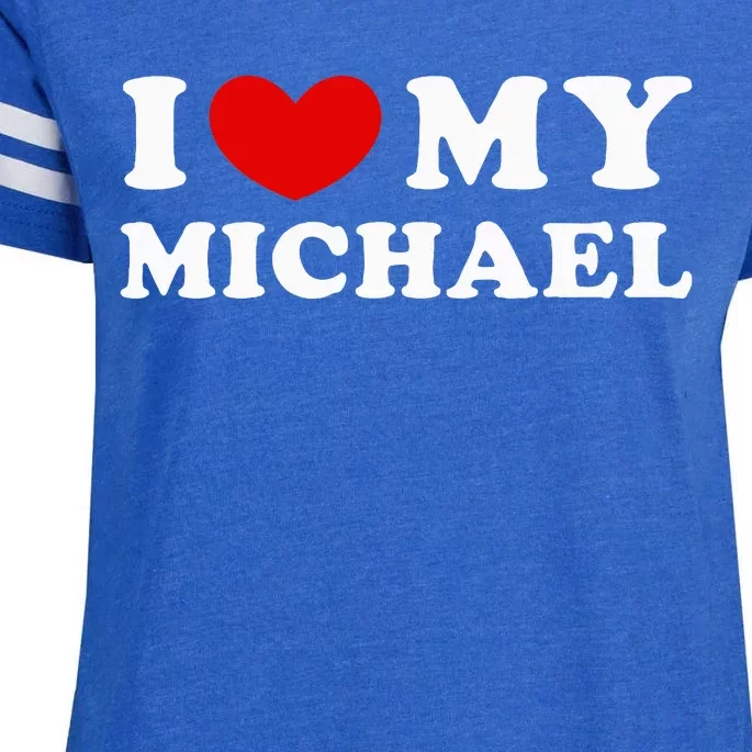 I Love My Michael Enza Ladies Jersey Football T-Shirt