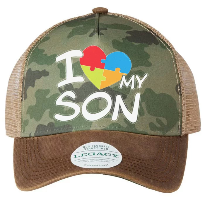 I Love My Autistic Son Autism Awareness Month Legacy Tie Dye Trucker Hat